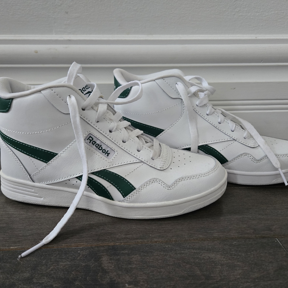 Reebok High-Top White and Green Sneakers